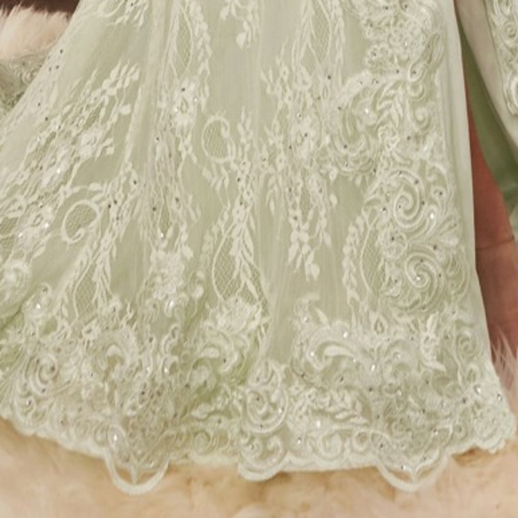 COPY - Sage green or dusty rose one shoulder mermaid long gown - Picture 5 of 10